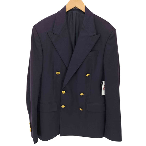 ポロラルフローレン POLO RALPH LAUREN Polo Doeskin Double-Breasted Blazer ダブルブレスト 金ボタン ブレザー 紺ブレ メンズ 40R