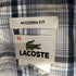 ラコステ LACOSTE L/S BD フロントロゴ刺繍 チェックシャツ メンズ 42