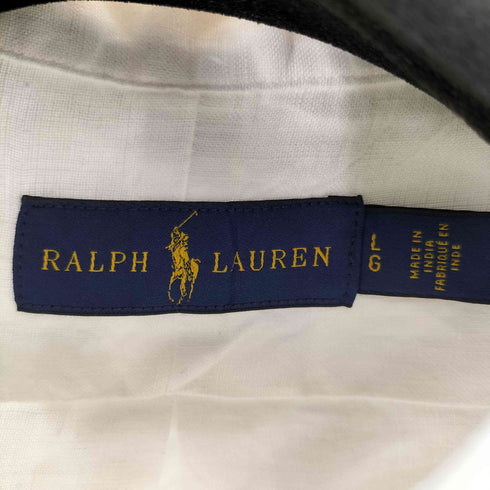 ラルフローレン RALPH LAUREN S/S BD スモールポニー刺繍リネンシャツ メンズ import:L
