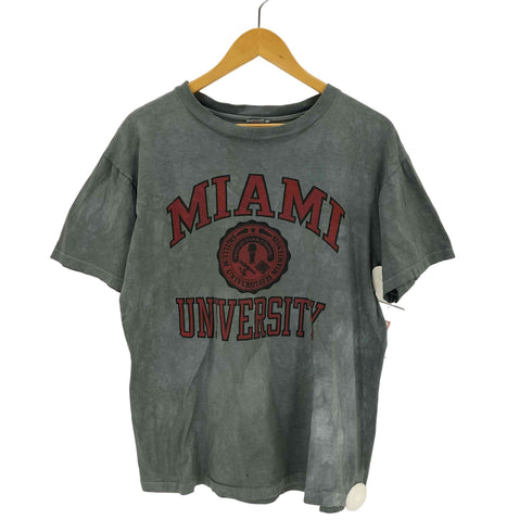 チャンピオン Champion 80s USA製 トリコタグ 製品染め 3段 カレッジプリントクルーネックTシャツ メンズ JPN:L