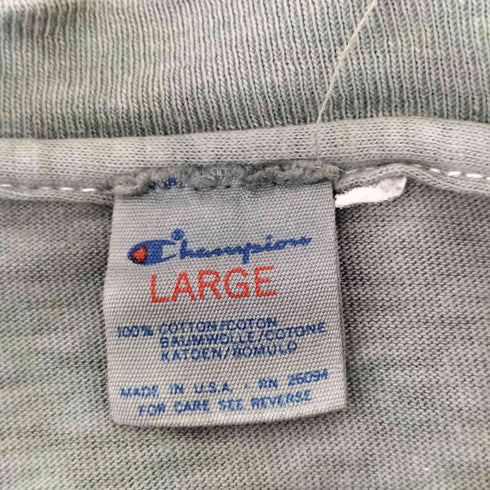 チャンピオン Champion 80s USA製 トリコタグ 製品染め 3段 カレッジプリントクルーネックTシャツ メンズ JPN:L