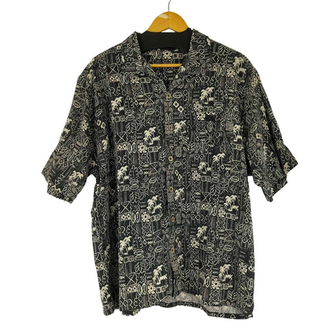 オーシャンパシフィック Ocean Pacific 90-00S 総柄 S/S レーヨン混 開襟シャツ メンズ