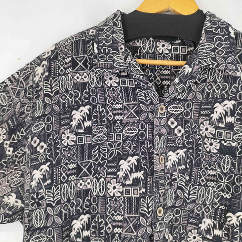 オーシャンパシフィック Ocean Pacific 90-00S 総柄 S/S レーヨン混 開襟シャツ メンズ