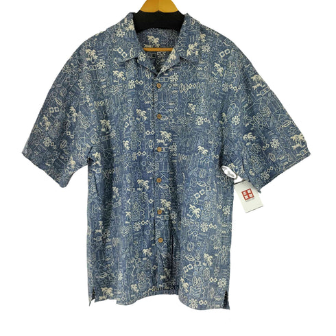 オーシャンパシフィック Ocean Pacific 90-00S 総柄 S/S レーヨン混 開襟シャツ メンズ