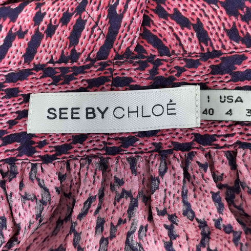 シーバイクロエ SEE BY CHLOE バッククロス総柄シルクビスチェ レディース F36