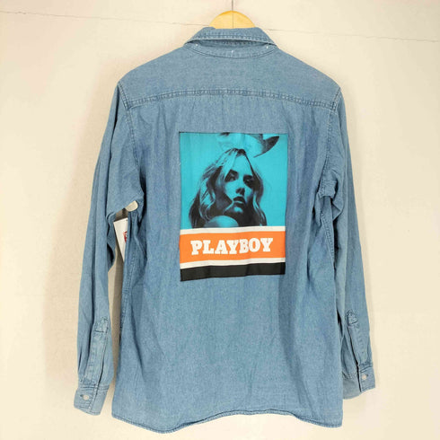 プレイボーイ PLAYBOY バックプリントデニムシャツ メンズ LL
