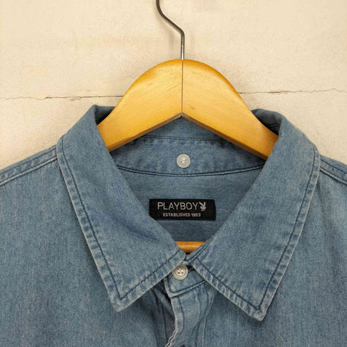 プレイボーイ PLAYBOY バックプリントデニムシャツ メンズ LL