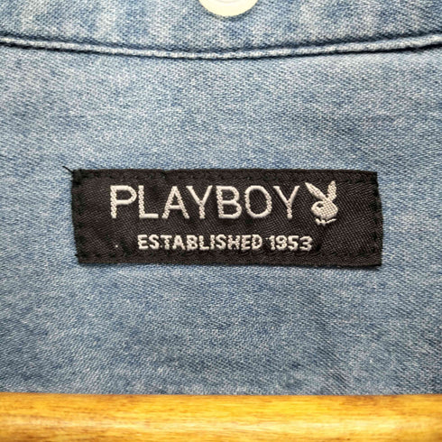 プレイボーイ PLAYBOY バックプリントデニムシャツ メンズ LL