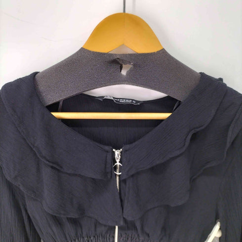 ザラ ZARA フロントフリルジップブラウス レディース import:XS