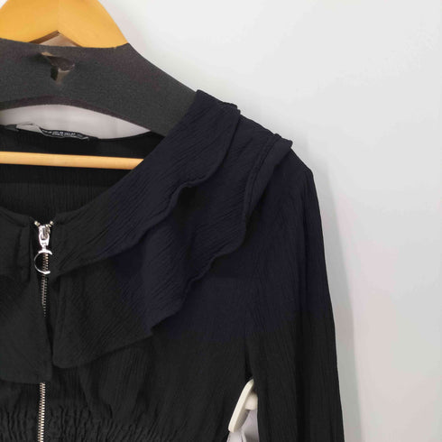 ザラ ZARA フロントフリルジップブラウス レディース import:XS