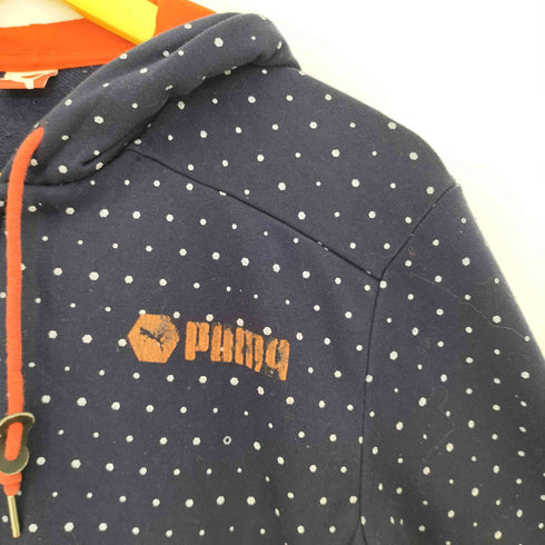 プーマ PUMA 耳付きフード リメイク 水玉 ジップパーカー レディース import:S
