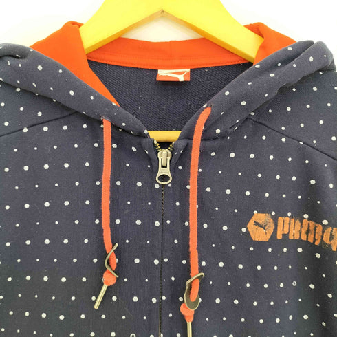 プーマ PUMA 耳付きフード リメイク 水玉 ジップパーカー レディース import:S
