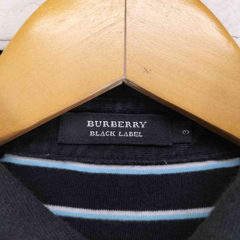 バーバリーブラックレーベル BURBERRY BLACK LABEL Y2K ボーダーポロシャツ メンズ 3