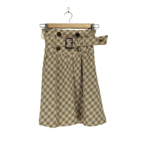 バーバリーブルーレーベル BURBERRY BLUE LABEL ノヴァチェック ベルテッドトレンチスカート レディース 36