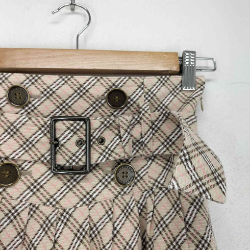 バーバリーブルーレーベル BURBERRY BLUE LABEL ノヴァチェック ベルテッドトレンチスカート レディース 36