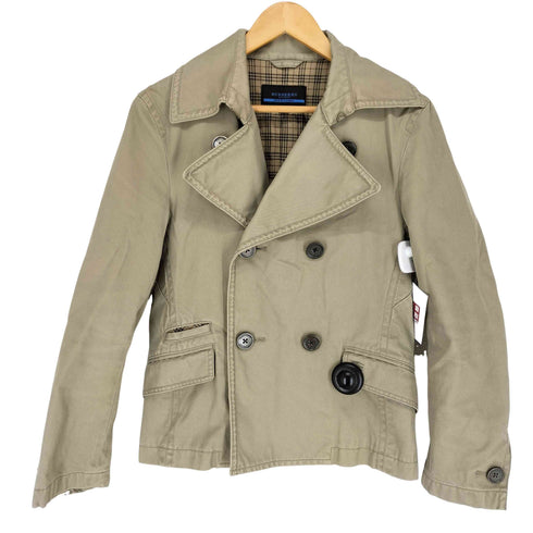 バーバリーブルーレーベル BURBERRY BLUE LABEL 裏地チェック コットンショートトレンチ レディース M