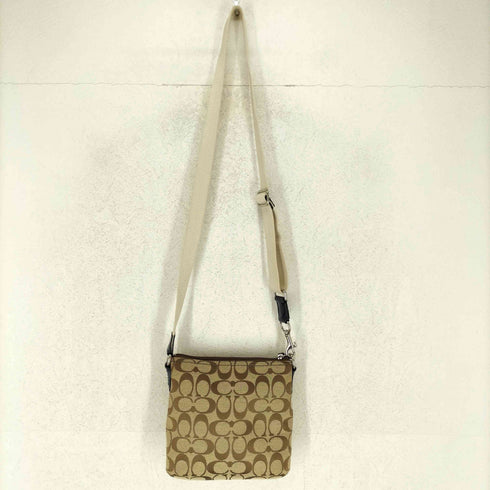 コーチ COACH シグネチャーロゴエナメル切替キャンバスショルダーバッグ レディース