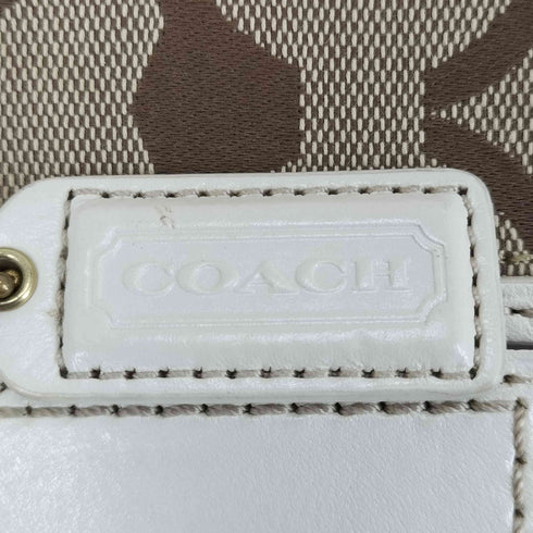 コーチ COACH シグネチャーロゴ キャンバス×レザーショルダーバッグ レディース
