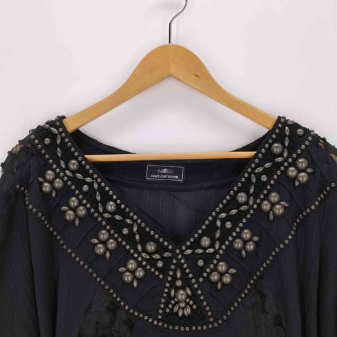 グレースコンチネンタル GRACE CONTINENTAL ビジューシースルーブラウス レディース 36