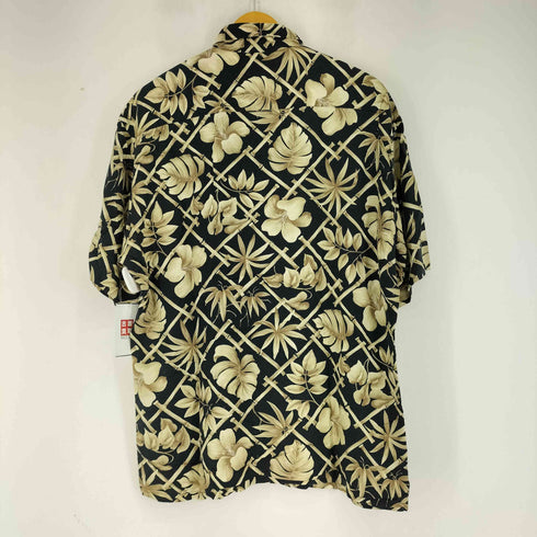 ヴァンヒューゼン VAN HEUSEN S/S ボタニカル柄 レーヨン シャツ メンズ JPN:L