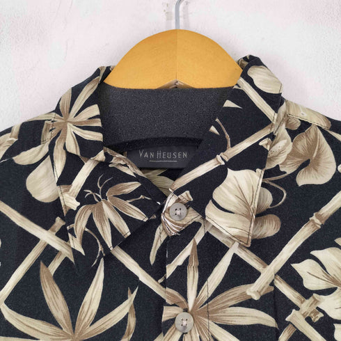 ヴァンヒューゼン VAN HEUSEN S/S ボタニカル柄 レーヨン シャツ メンズ JPN:L