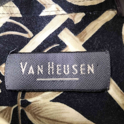 ヴァンヒューゼン VAN HEUSEN S/S ボタニカル柄 レーヨン シャツ メンズ JPN:L
