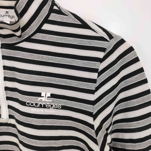 クレージュ courreges ハーフジップ ボーダー カットソー レディース JPN:40