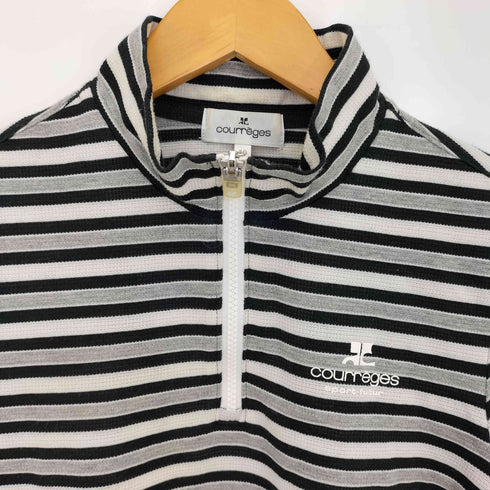 クレージュ courreges ハーフジップ ボーダー カットソー レディース JPN:40