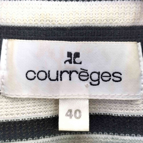 クレージュ courreges ハーフジップ ボーダー カットソー レディース JPN:40