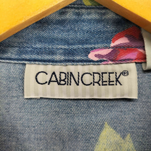 キャビンクリーク CABIN CREEK ボタニカル柄プリントデニムシャツ メンズ S