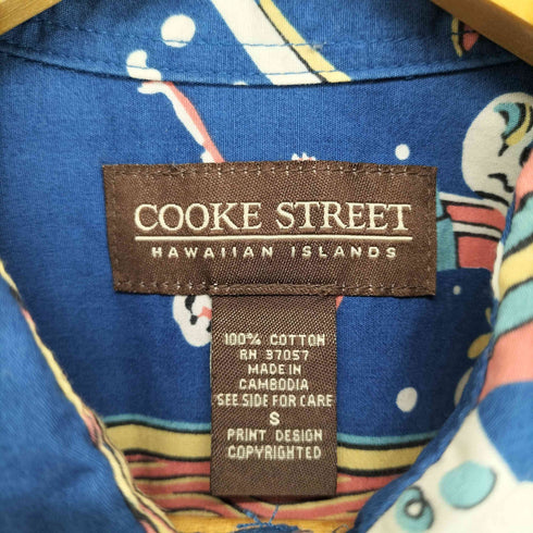 クックストリート Cooke Street サーフ柄半袖コットンシャツ メンズ S