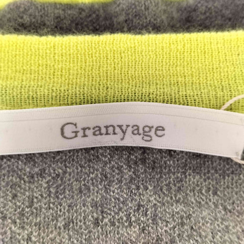 グランヤージュ Granyage カシミヤ100% 総柄ラグランクルーネックニット レディース 38