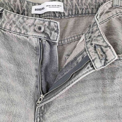 ベルシュカ BERSHKA ウォッシュ加工 ストレートデニムパンツ レディース 40