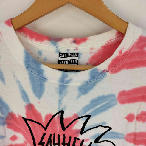 セイハロー SAYHELLO キャラクター プリント タイダイ柄 Tシャツ メンズ import:M
