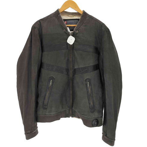 ディーゼル DIESEL 00s HIGH SPEED レザー切替 ナイロン中綿ジャケット メンズ import:XL