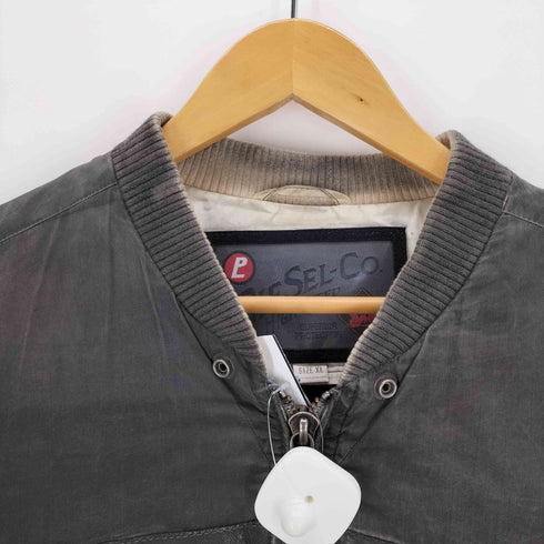 ディーゼル DIESEL 00s HIGH SPEED レザー切替 ナイロン中綿ジャケット メンズ import:XL