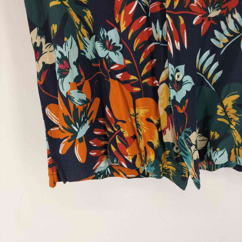 ザラ ZARA 総柄 S/S 開襟シャツ メンズ import:S