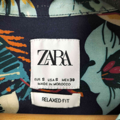 ザラ ZARA 総柄 S/S 開襟シャツ メンズ import:S