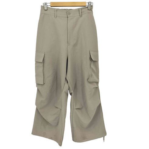 リル LILL 23SS ドレープ シンセティックレザー ワイドスラックス カーゴパンツ メンズ JPN:L