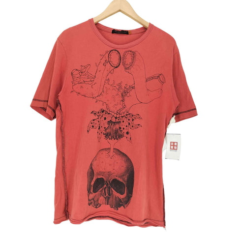 アンダーカバー UNDER COVER JUN TAKAHASHI インサイドアウト スカルプリント クルーネックTシャツ メンズ JPN:2