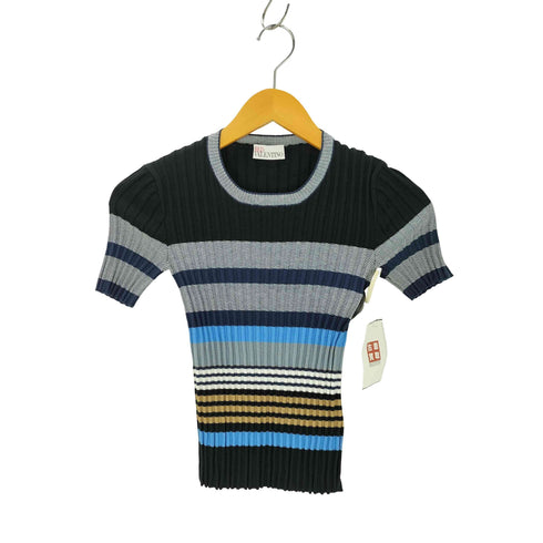 レッドヴァレンティノ RED VALENTINO マルチボーダー S/Sニット レディース import:XS