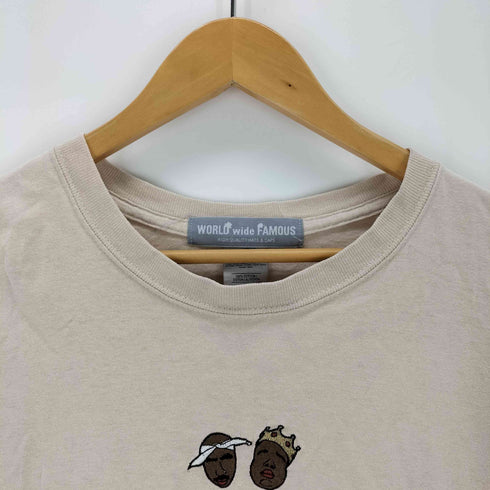 ワールドワイドフェイマス WORLD WIDE FAMOUS 刺繍クルーネックTシャツ メンズ JPN:L