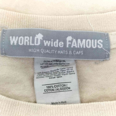 ワールドワイドフェイマス WORLD WIDE FAMOUS 刺繍クルーネックTシャツ メンズ JPN:L