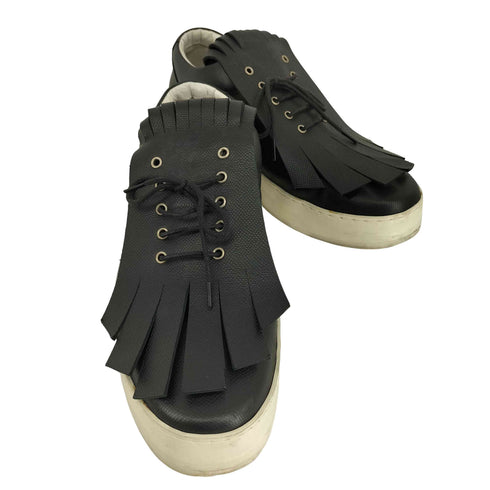 クリスバンアッシュ KRISVANASSCHE フリンジ レザースニーカー メンズ 41