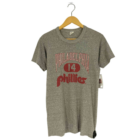 チャンピオン Champion 80s USA製 トリコタグ シングルステッチ MLBチームロゴ 染み込みプリント Tシャツ メンズ import:M