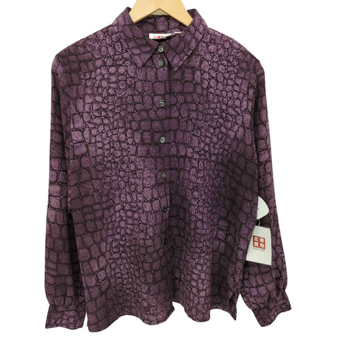 alia PETITE 90-00S 総柄 ポリエステル L/S シャツ レディース 10