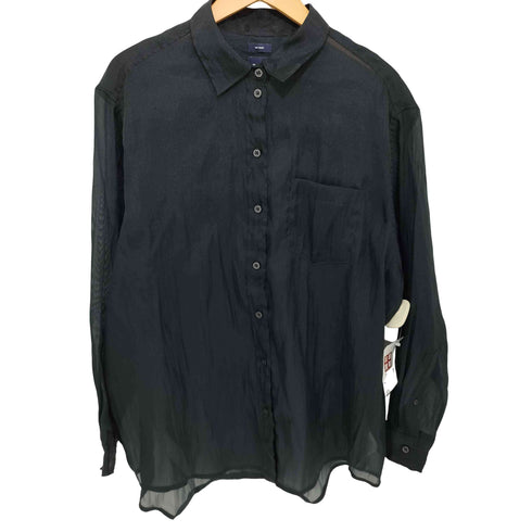 ギャップ Gap 23AW BIG SHIRT SH シアー オーバーサイズ シャツ レディース import:M