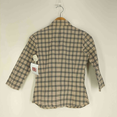 バーバリーロンドン BURBERRY LONDON ロゴ刺繍 ノバチェック柄 七分袖シャツ レディース EUR:38