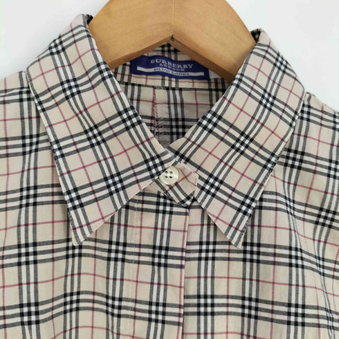 バーバリーロンドン BURBERRY LONDON ロゴ刺繍 ノバチェック柄 七分袖シャツ レディース EUR:38
