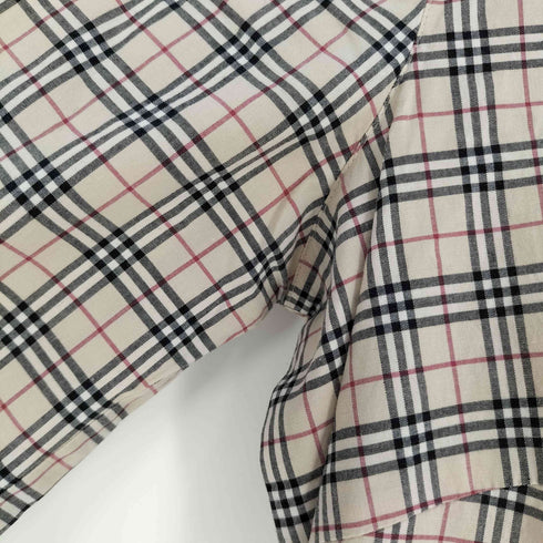 バーバリーロンドン BURBERRY LONDON ロゴ刺繍 ノバチェック柄 七分袖シャツ レディース EUR:38